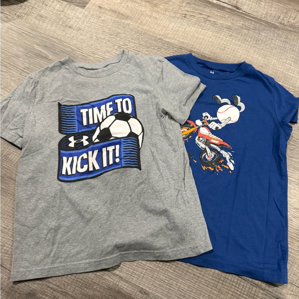 Under Armour Gray and Blue Kids Tees Set